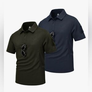 MoFiz Mens Polos Shirt 2PACK Quick-Dry Short Sleeve Moisture Wicking Golf Shirts